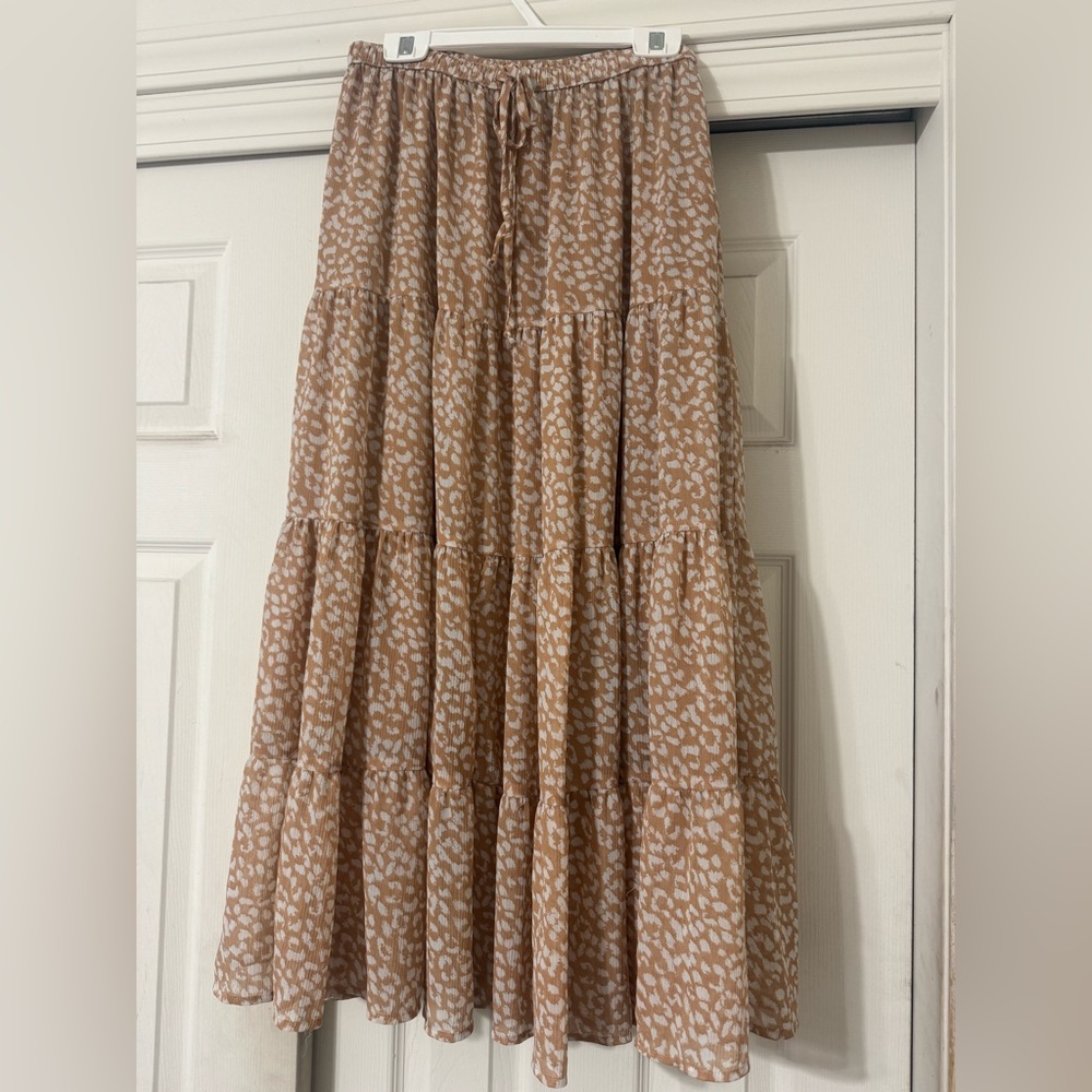 Aerie Midi Print Tiered Skirt